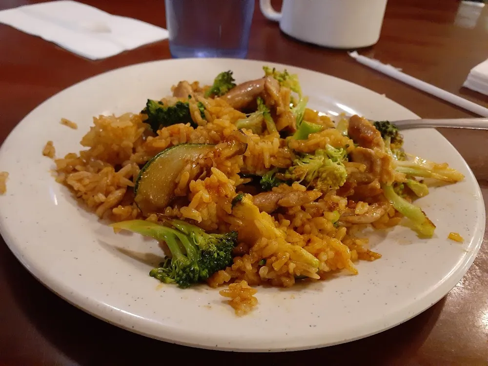 Broccoli Green Beans Rice and Zucchini Spicy Dish